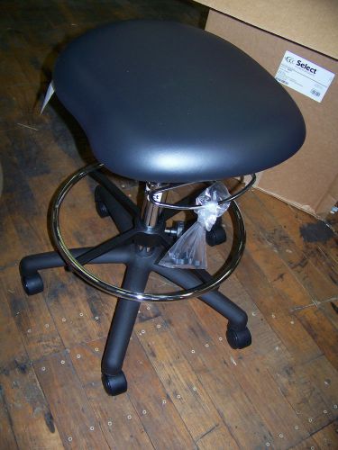 Select Medical Products Lab Stool with Back Black # 4865 Latex-Free New