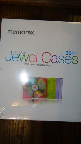 Memorex Slim Color Jewel Cases 30 Pk High Impact durable plastic CD storage
