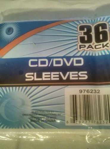 NEW 36 CD / DVD / DVR Sleeves Soft Plastic/Poly Holder MOVIES VIDEO GAMES MUSIC
