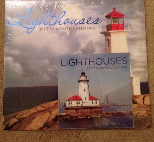 2015 Wall Calendar 12 Month Set of 2 Lighthouses MiniOrganizer Planner