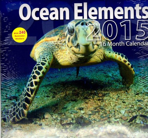 Ocean Elements - 2015 16 Month WALL CALENDAR with 240 Stickers - 12x11