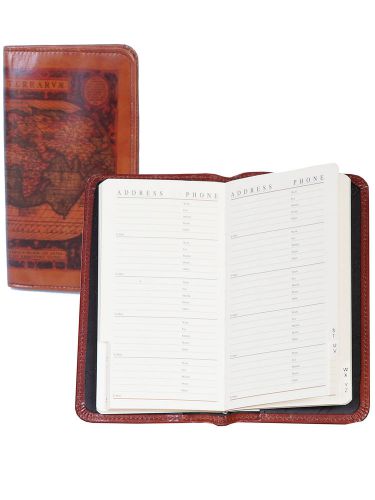 Scully Cognac Tanned Calf Leather Pocket Tel/Address Book Organizer 1108-16-28-F