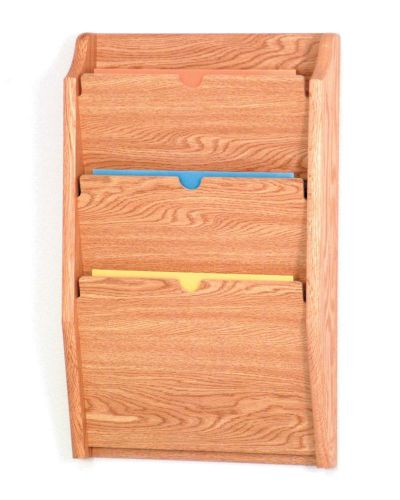 Wooden mallet 3-pocket privacy chart holder with hipaa compliant, letter size... for sale