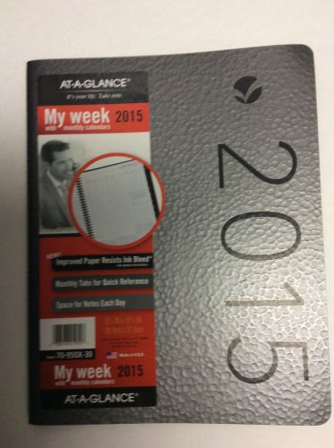 2015 AT-A-GLANCE CONTEMPO WEEKLY/MONTHLY PLANNER * 8 1/4W x 107/8&#034; GRAY GRAPHITE