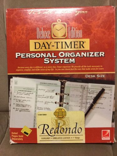 Day Timer Deluxe Edition Personal Organizer System Black Redondo Burgundy Tab