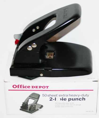 Office Depot 2 Hole Punch 50 Sheet Extra Heavy Duty Black With Box Ready To Ship