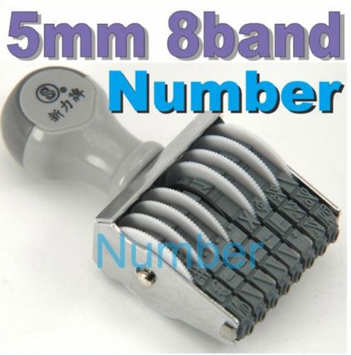 5mm 8 Band Stamp Number Rubber Ink Pad Chop Officer Bill Invoice N-38 #B7R JY