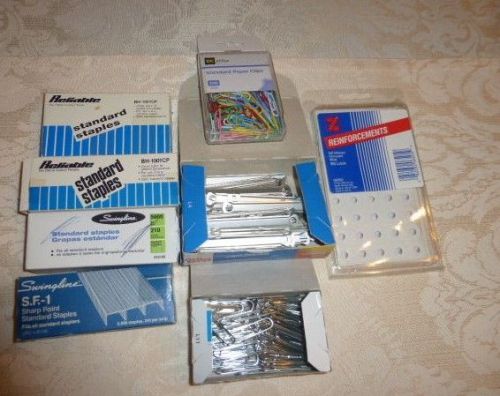 Lot of office supplies, paper fasteners, renforcements, paper clips
