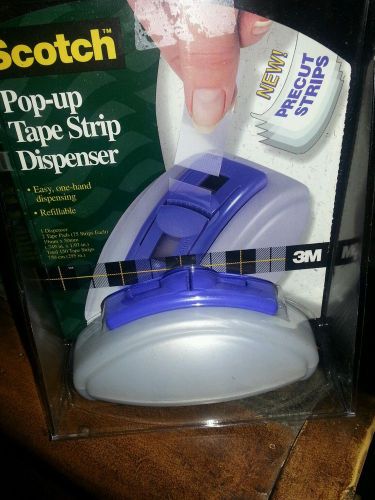 NEW Scotch 3M Pop Up Tape Strip Dispenser 2 Tape Strip Pads 75 Each Desk Office