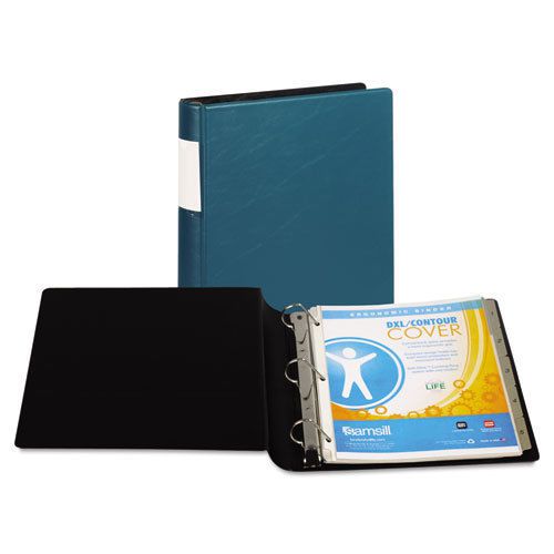 Dxl heavy-duty locking d-ring binder with label holder, 1-1/2&#034; cap, teal for sale
