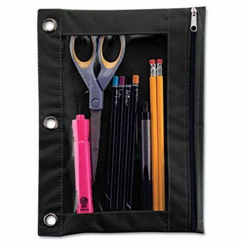 Advantus Binder Pencil Pouch, 10 x 7 3/8, Black/Clear (AVT67024)