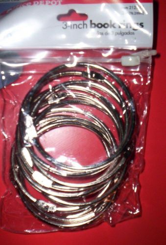 OFFICE DEPOT ~ 3 INCH-SILVER Book Rings ~ PACK OF 10