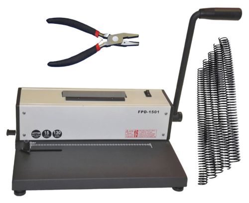Metal Based Coil Spiral Binding Machine,Electric Coil Binder,Plier+FREE 200 Coil