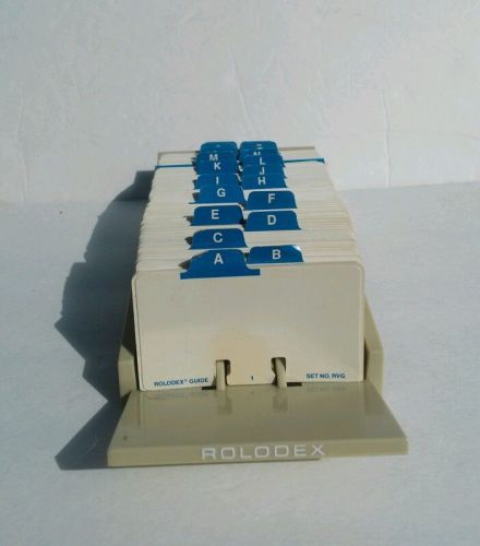 Vintage rolodex vip 24 flat blank file a-z plastic 2.25x4 cards flap usa for sale