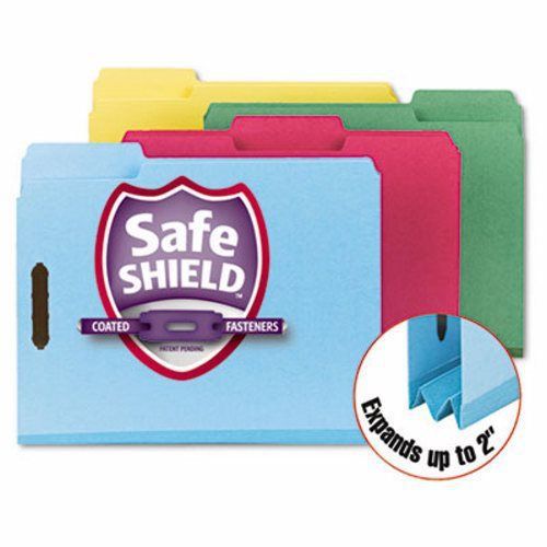 Smead Colored Pressboard Fastener Folders, 1/3 Cut, Blue, 25 per Box (SMD14937)