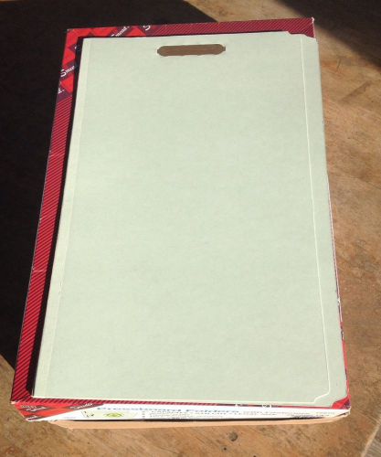 Open Box Of 17 Smead Pressboard Fastener Folder-8.5&#034;x14&#034;-2 Fastener-Gray, Green
