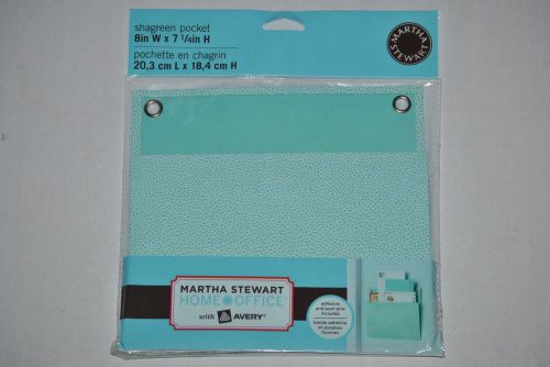 Martha Stewart with Avery Green Shagreen Pocket, Adhesive &amp; Push Pins, 8 x 7.25