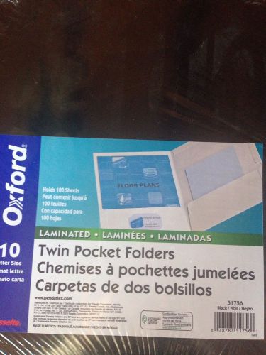 Oxford Laminated Twin Pocket Folders 51756 LOT OF 8, 10 per package
