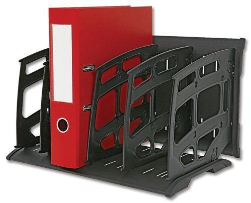 Arnos Versa-Tidy Book Rack Horizontal or Vertical 5 Compartments A4 Black