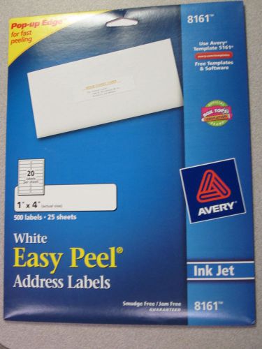Avery Ink Jet White Easy Peel Address Labels, New #8161, 500 labels, 25 sheets