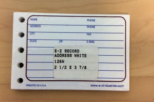 E-Z -51261-Record Address Book Refills  White label.