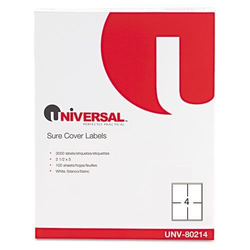 Universal Office Products 80214 Surecover Permanent Self-adhesive Labels, 3-1/2
