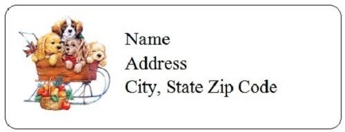 30 Personalized Cute Dog Return Address Labels Gift Favor Tags (dd1)