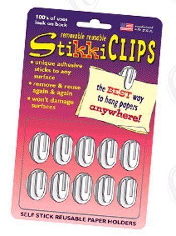 The stikkiworks co. stikkiclips 30 white clips per pkg. brand new! for sale