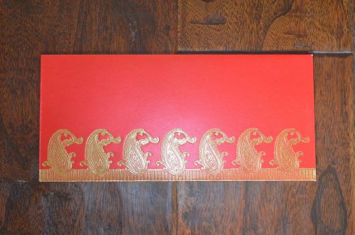 Red and gold paisley money holder / letter envelopes (10 pieces)