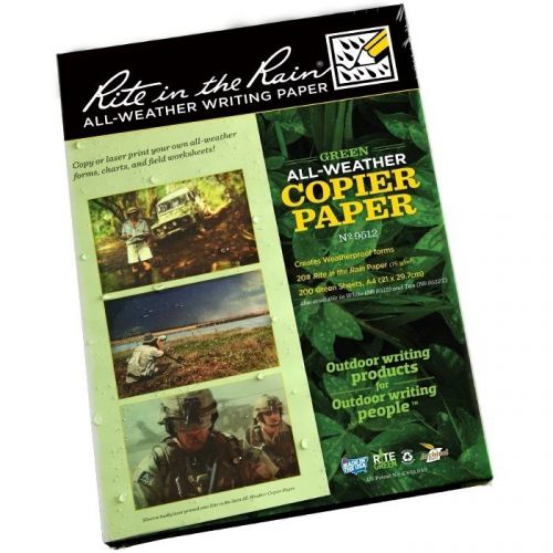 Rite in the rain 9512 all-weather copier paper, green, a4 - 200 sheets for sale