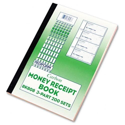 Rediform office products 8k808 money receipt book, 2-3/4 x 7, triplicate with for sale