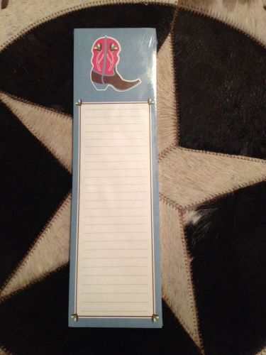 WELLSPRING Cowgirl Southwest Pink Boot MAGNETIC LINED NOTEPAD