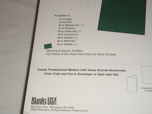 BLANKS/USA BROCHURE MAILER  BM5B6SWH      REDUCED PRICE