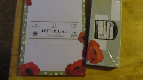 Great Papers 100 Sheet Poppy Letterhead with Envelopes