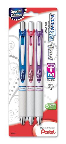 Pentel EnerGel Pearl Deluxe RTX Retractable Liquid Gel Pen, 0.7mm, 3 pk. Colors