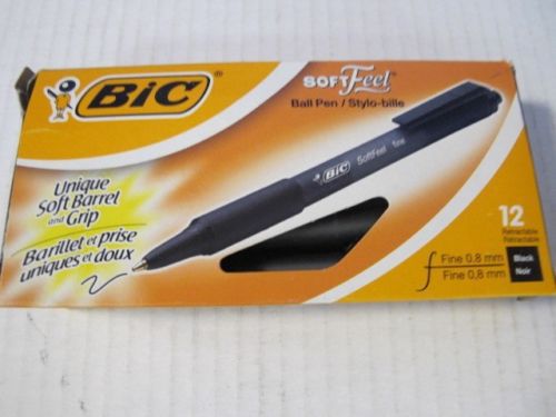 Bic scsf11 soft feel barrel &amp;  grip ball point pen black 2 boxes of 12 ea for sale
