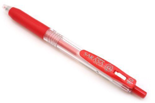 Zebra Sarasa Push Clip Gel Ink Pen 0.4 mm Red Ink