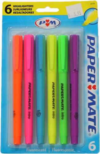 2 packs of  PaperMate 6 highlighters each - assorted colors-  Fluorescent
