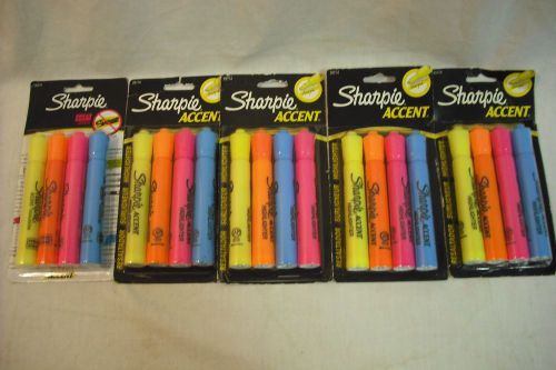 Lot of 5 Packs of 4 Sharpie Accent Highlighter Markers New in Packaging 25174