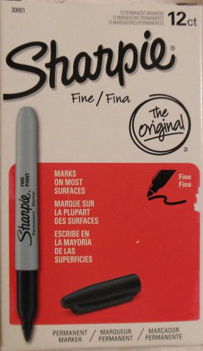 SHARPIE 12 PACK BLACK FINE POINT MARKERS NEW