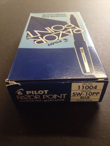 Pilot Blue Razor Point Pens SW-10PP, 12/Box #11004