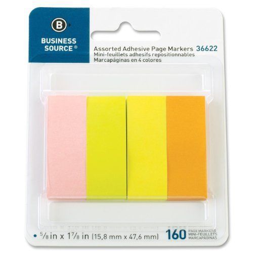 Business Source Page Marker Pad - Removable, Repositionable, (bsn36622)
