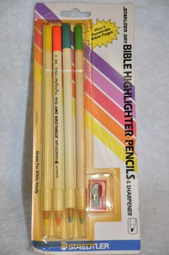 4~Staedtler Starliter Bible Dry Highlighter Pencils with Sharpener NIP