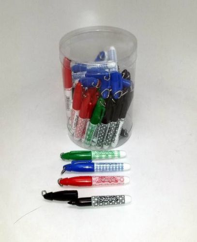Lot of 47 Markers - Sharpie Fine Point Mini Markers Black, Blue, Red and Green
