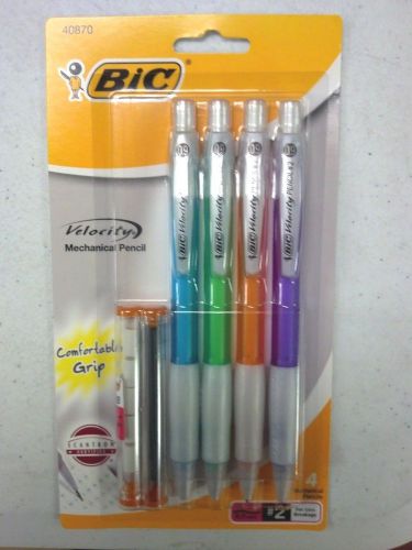BIC, Mechanical Pencils, Comfort Grip, 0.9mm, #2, (4), Velocity, Less Breakage
