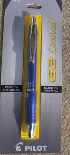 PILOT G2 * LIMITED Black Fine 0.7mm Pt Gel Roller PEN * Blue Barrel