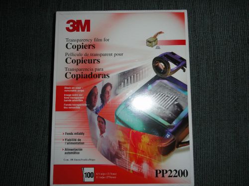 3M PP2200 Transparency Film for Copiers 100 Sheets 8-1/2&#034; x 11&#034; NEW IN BOX