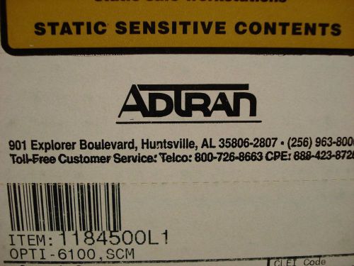 Adtran opti-6100 scm card 1184500l1 new for sale