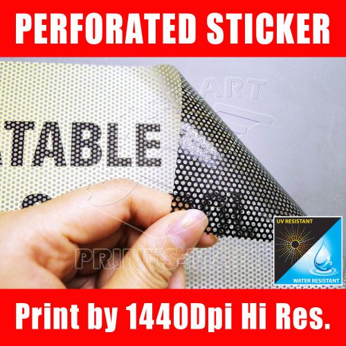 Perforated vinyl sticker window perf one way vision vinyl decal sticker printing for sale