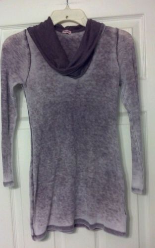 Girls&#039; Sz 12 Splendid PURPLE Cowl Thermal/Waffle Tunic/Shirt/Top - soft Pima